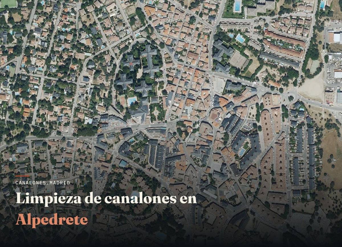 Alpedrete (Madrid): canalones.madrid ofrece limpieza profesional de canalones para evitar atascos y goteras, en una localidad de casco histórico y construcción tradicional.