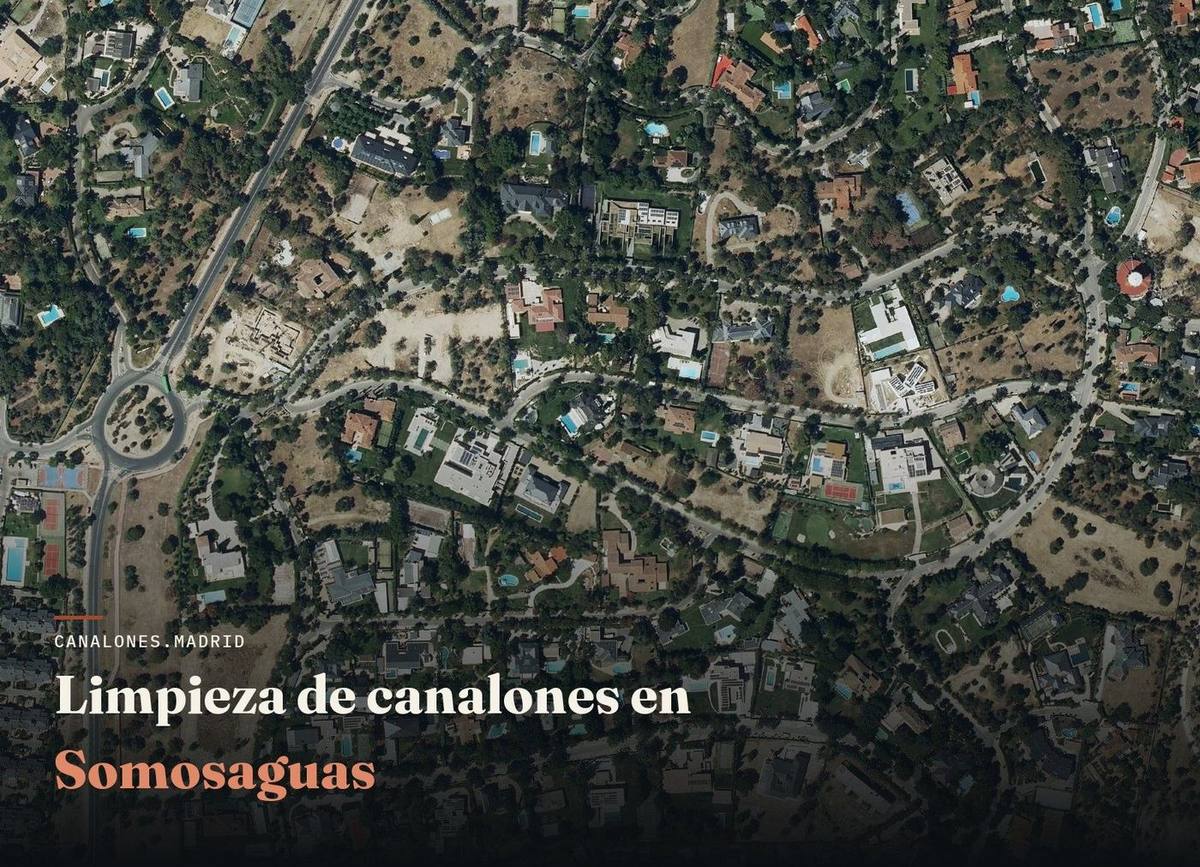 Somosaguas (Madrid): canalones.madrid ofrece limpieza profesional de canalones para evitar atascos y goteras, en el oeste de la Comunidad de Madrid.
